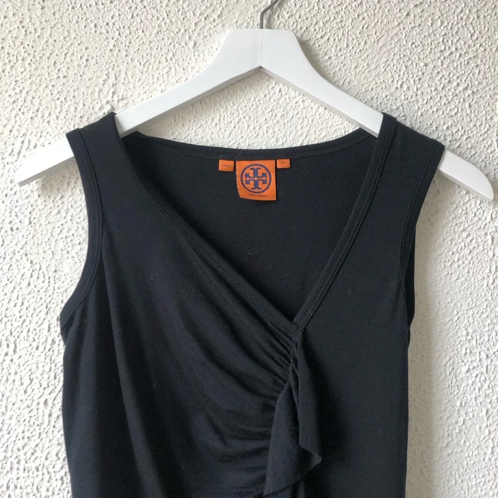 Tory Burch Ruched Ruffle Front Tank Top Blouse XS - Picture 3 of 7